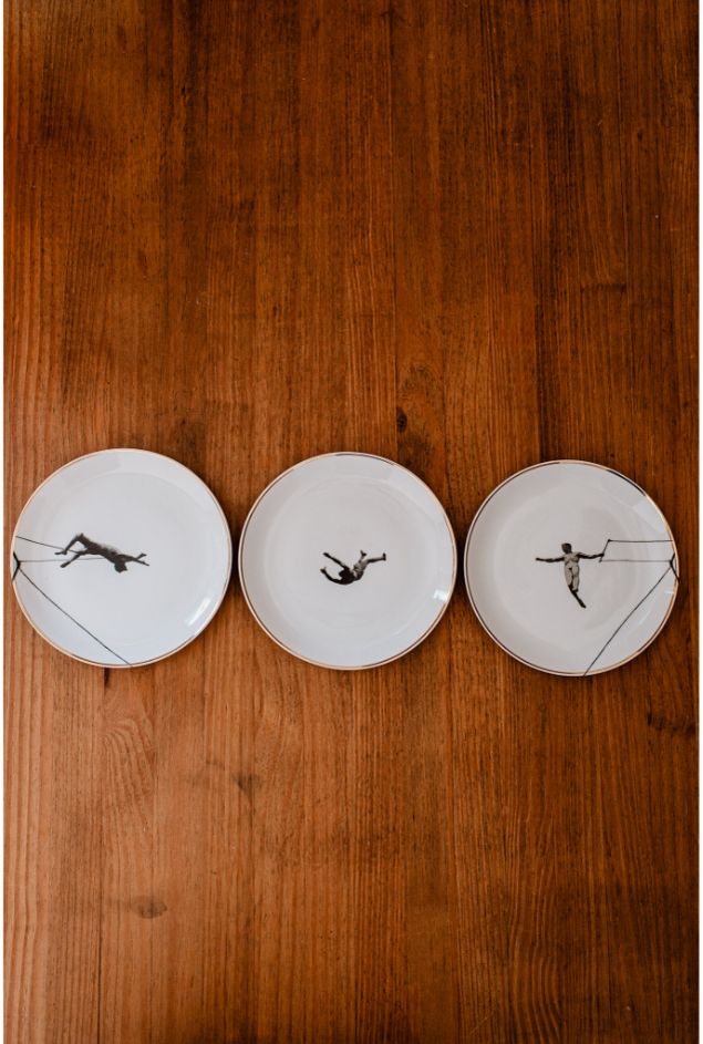 Painel de Pratos Trapezista Greghi Design 3pçs Painel de Pratos Trapezista Greghi Design 3pçs