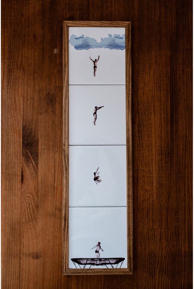 Painel de Azulejos Cama Elástica Moldura Greghi Design Painel de Azulejos Cama Elástica Moldura Greghi Design