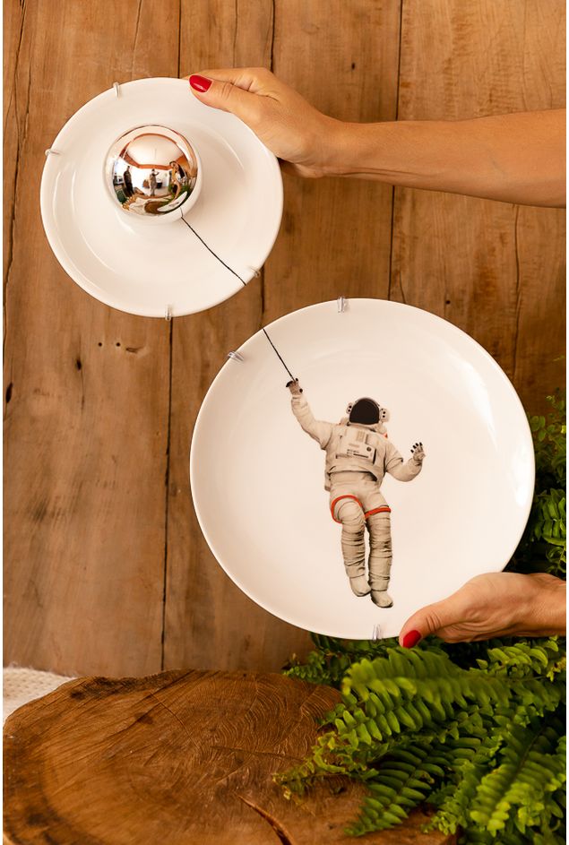 Painel de Pratos Astronauta 2pçs Greghi Design Painel de Pratos Astronauta 2pçs Greghi Design