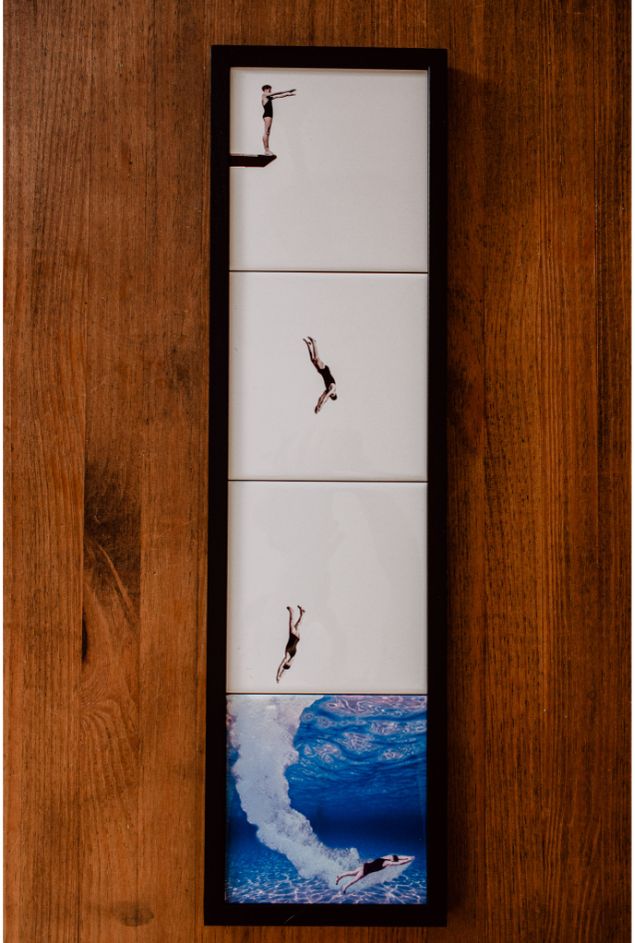 Painel de Azulejos Mergulho Moldura Greghi Design Painel de Azulejos Mergulho Moldura Greghi Design