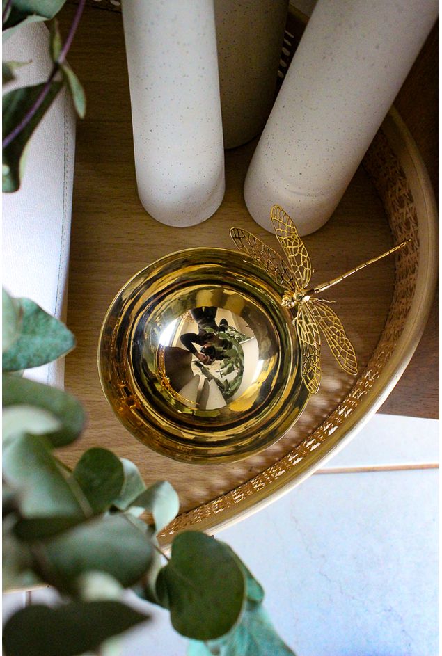Bowl Decorativo Libélula Ouro