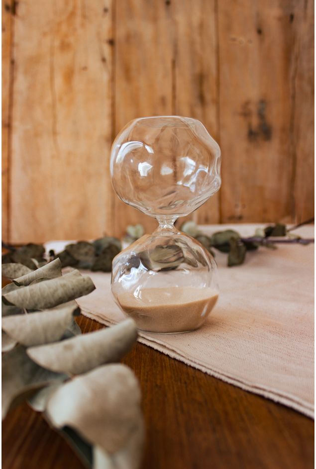 Ampulheta Decorativa Orgânica Creme 30 min Ampulheta Decorativa Orgânica Creme 30 min