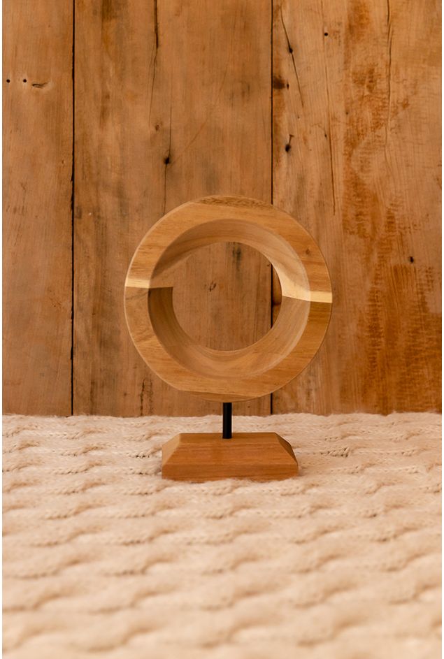 Escultura Circles em Madeira P Escultura Circles em Madeira P