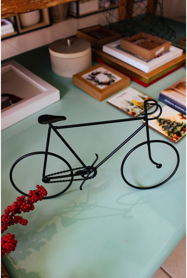 Bicicleta Decorativa de Metal Preta P