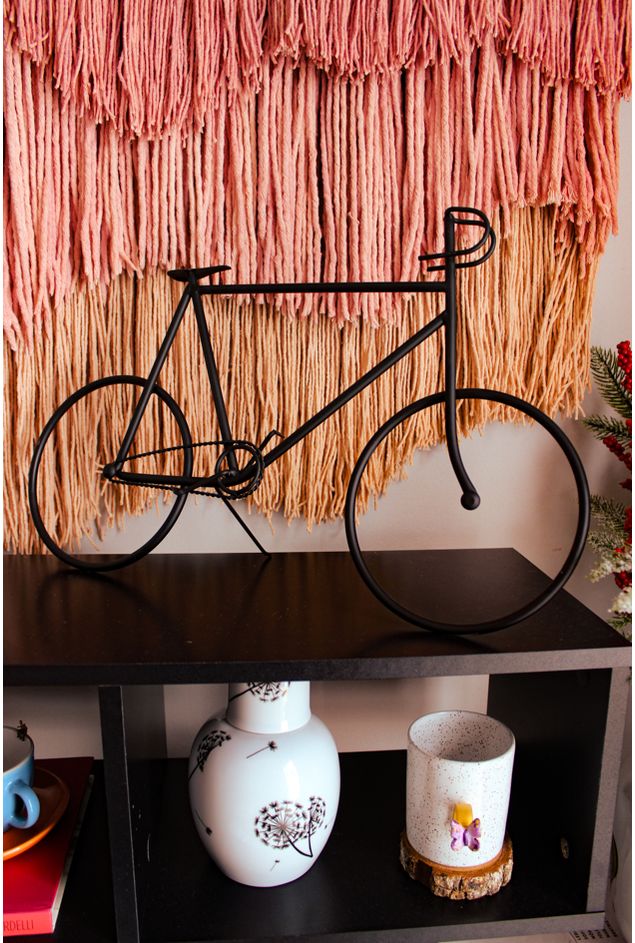 Bicicleta Decorativa de Metal Preta G