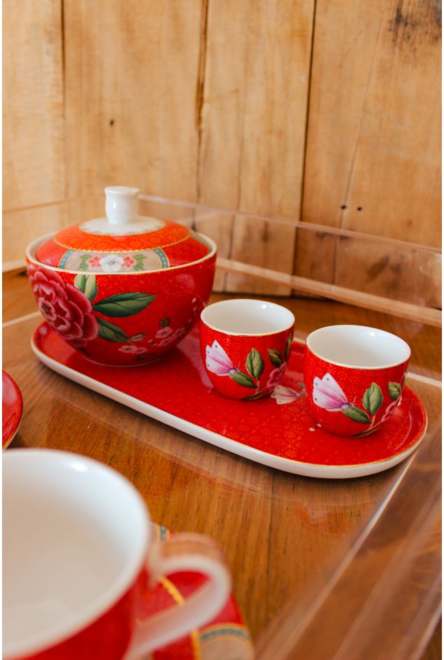 Travessa Pequena Kamini Vermelho Blushing Birds Pip Studio Travessa Pequena Kamini Vermelho Blushing Birds Pip Studio