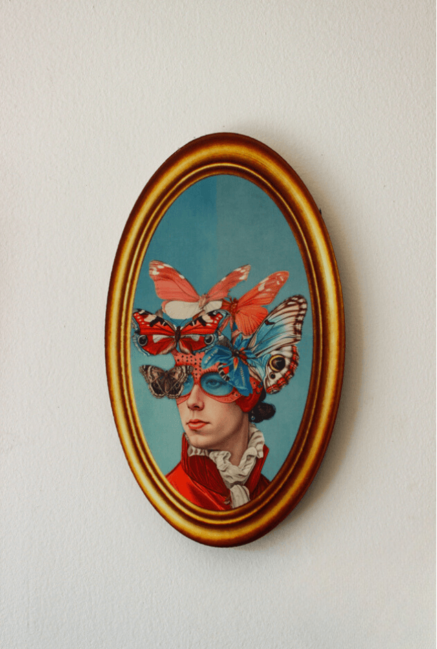 Azulejo Decorativo Oval Retrato Borboletas Greghi Design Azulejo Decorativo Oval Retrato Borboletas Greghi Design