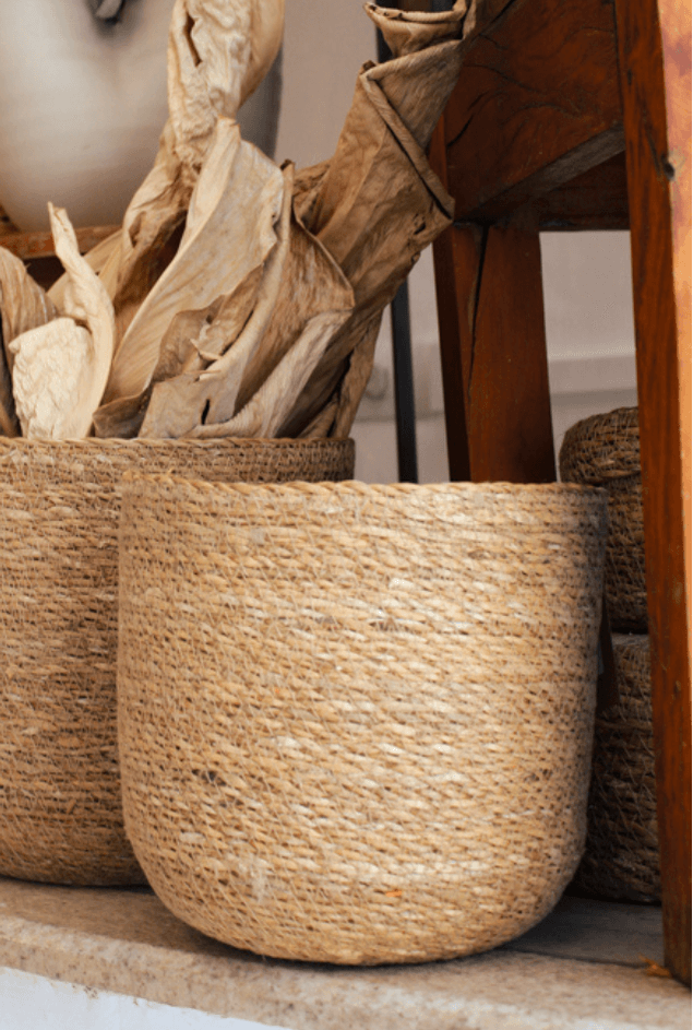 Cachepot Fibra Natural Bege P