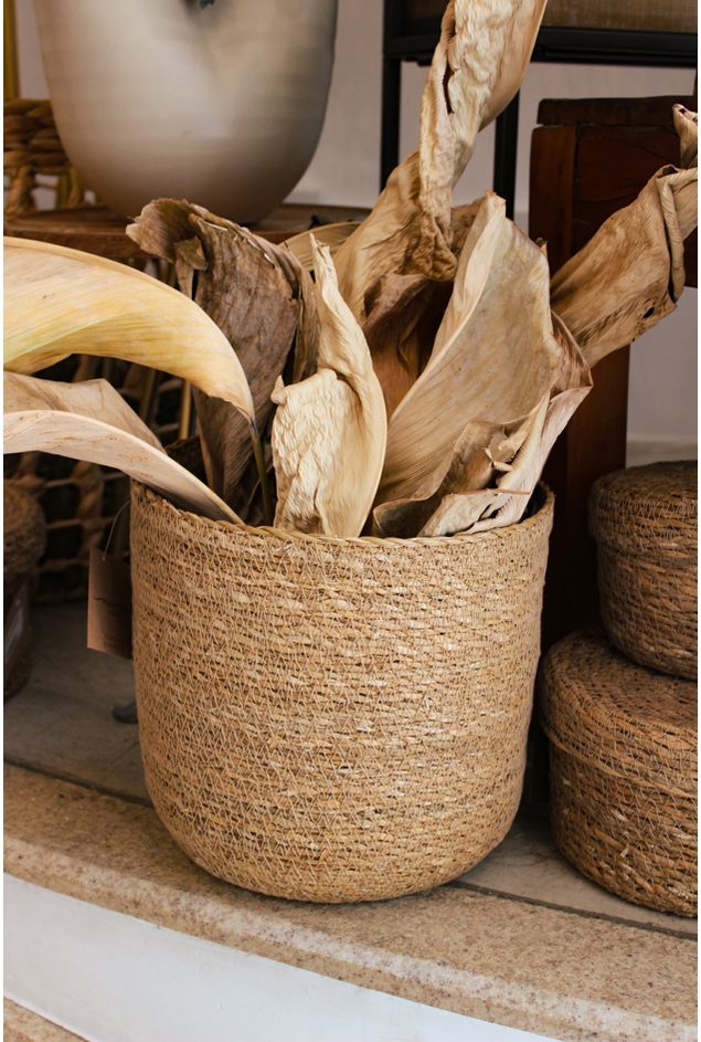 Cachepot Fibra Natural Bege M