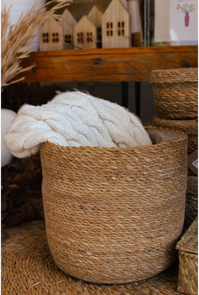 Cachepot Fibra Natural Bege G