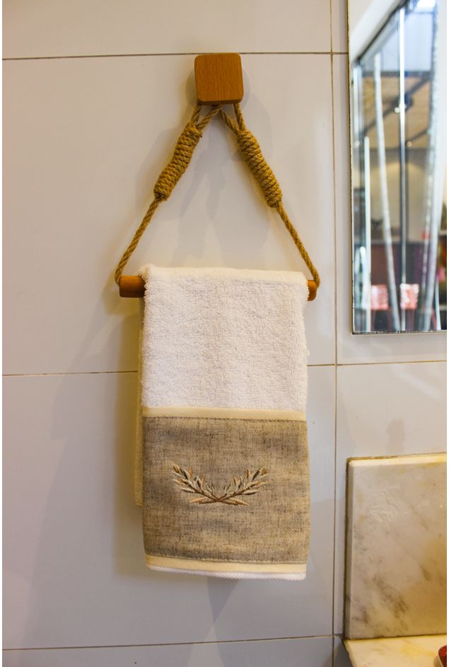 Toalha de Lavabo Cru Folhagem