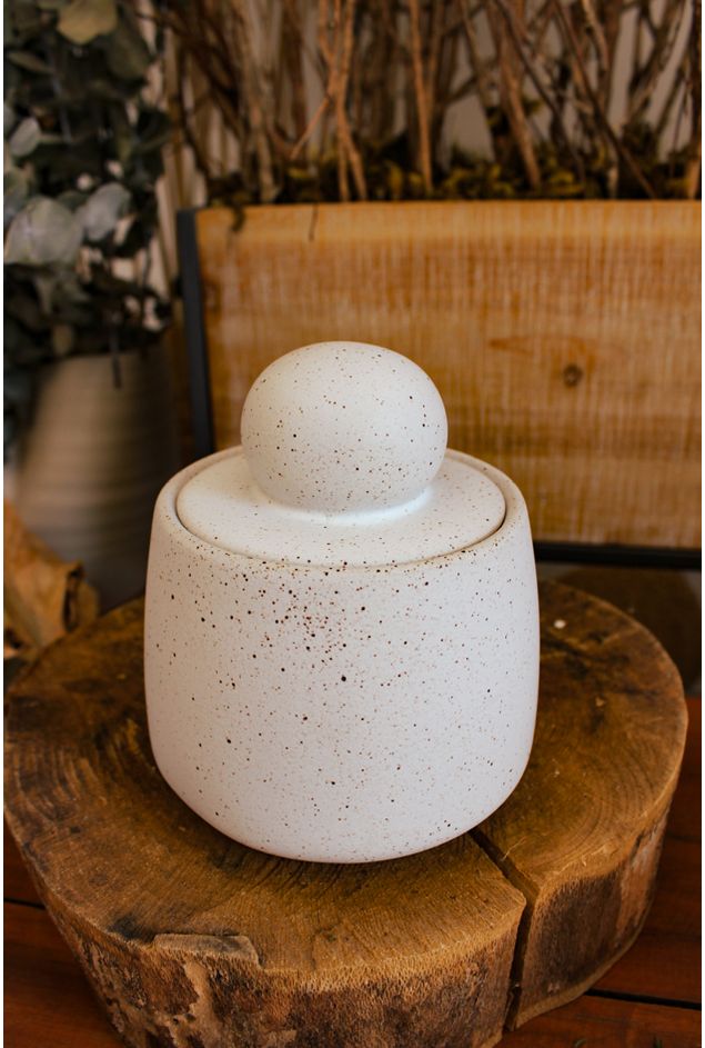 Pote Decorativo de Cerâmica White M Pote Decorativo de Cerâmica White M
