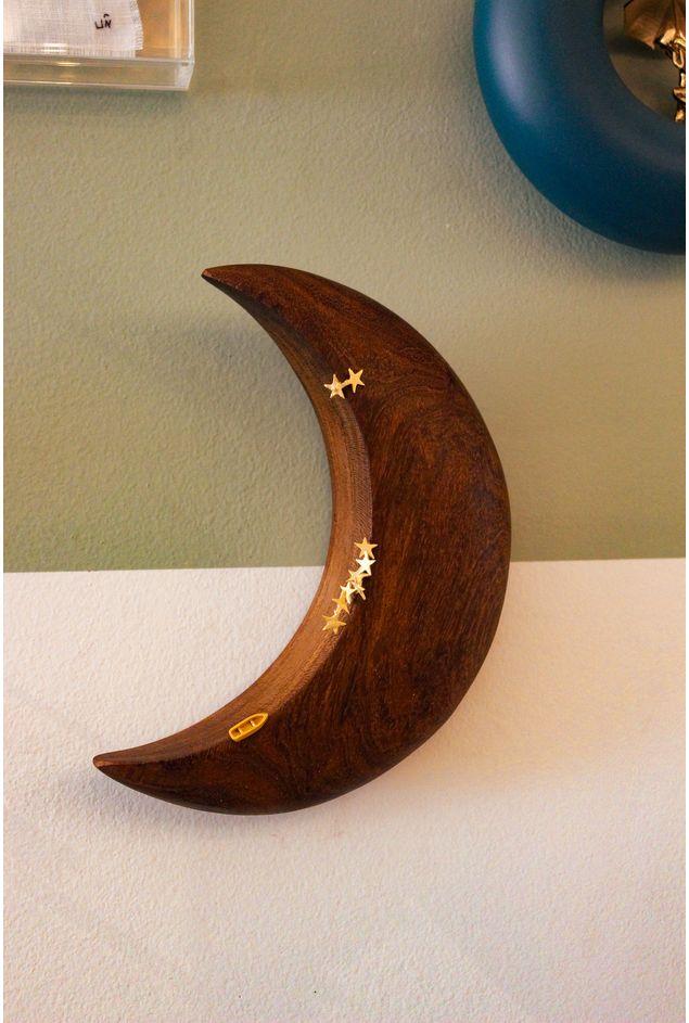 Escultura de Parede Lua Minguante Estrelas - DZT Escultura de Parede Lua Minguante - Estrelas