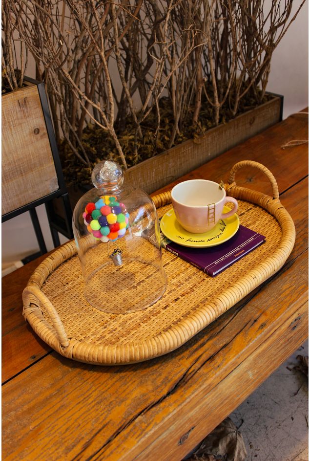 Bandeja Rattan Com Alça P