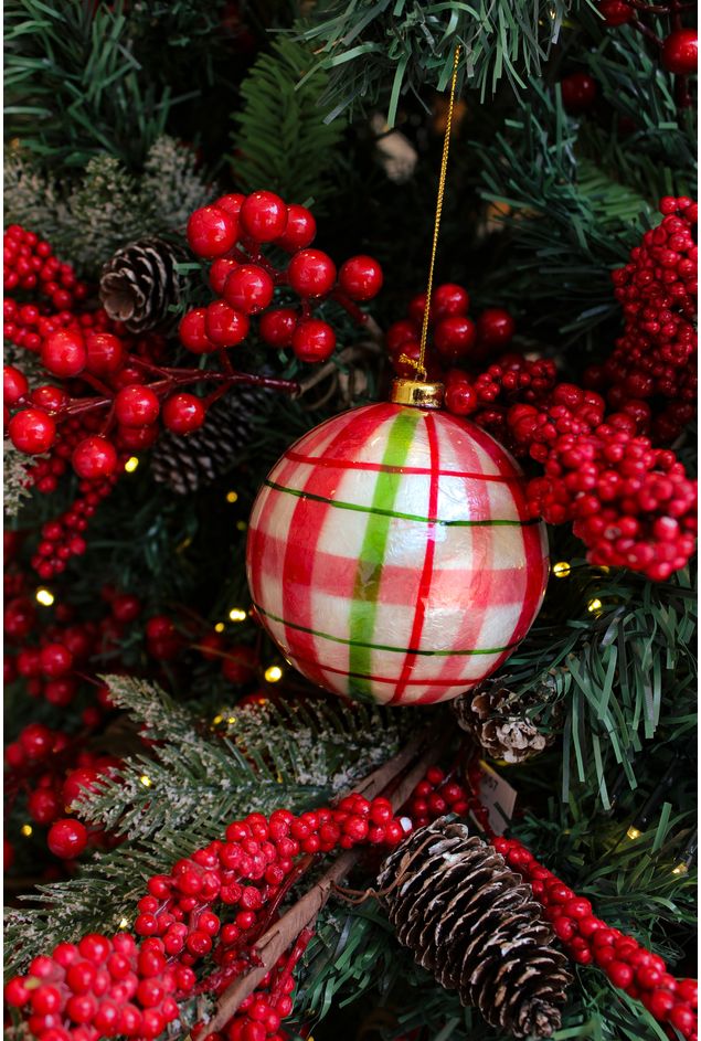 Bola de Natal Xadrez Capiz