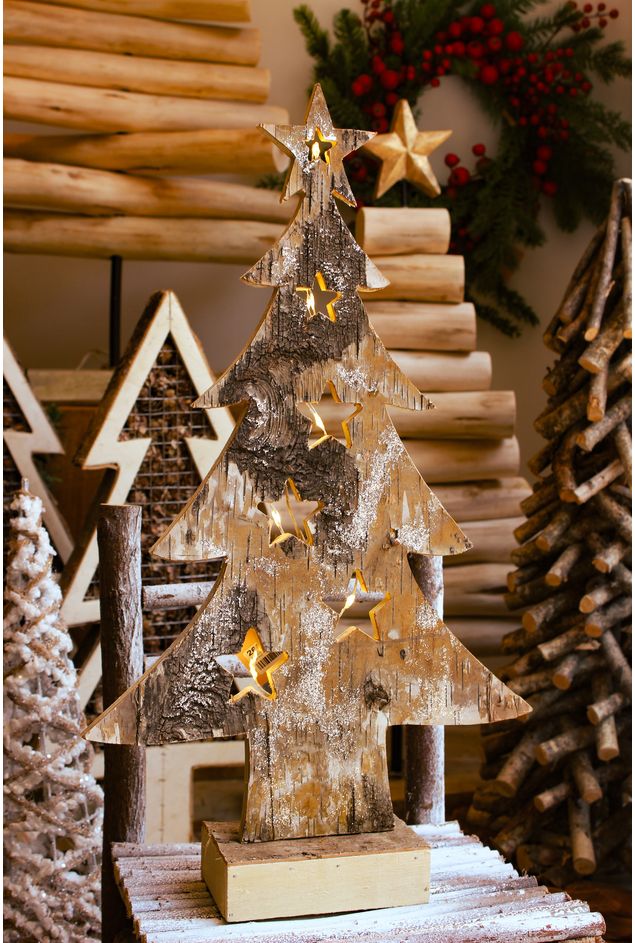 Pinheiro Decorativo de Madeira Estrelas Pinheiro Decorativo de Madeira Estrelas