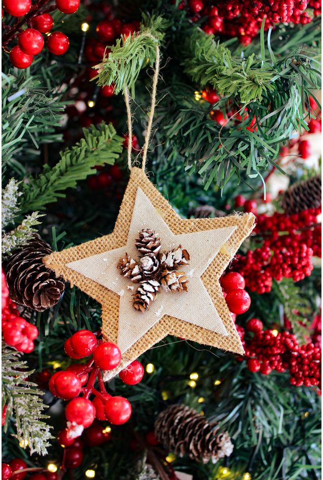 Estrela Pinha de Tecido Estrela Pinha de Tecido