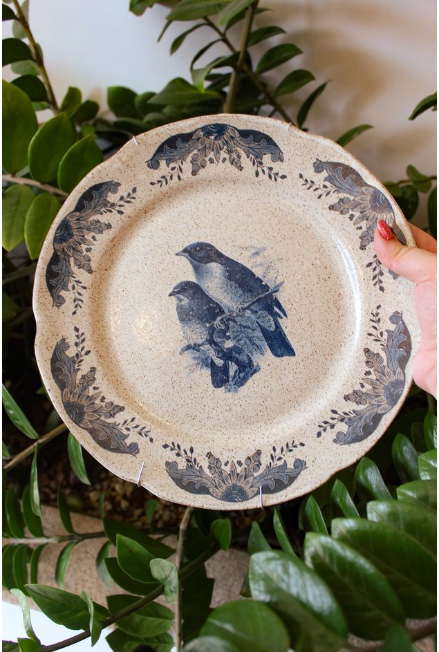 Prato Decorativo de Cerâmica Pássaro Azul Nefelibata Prato Decorativo de Cerâmica Pássaro Azul Prato Decorativo de Cerâmica Pássaro Azul Nefelibata Prato Decorativo de Cerâmica Pássaro Azul