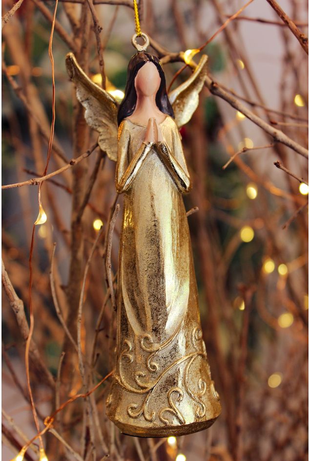 Anjo Decorativo Orando Dourado Pingente Anjo Decorativo Orando Dourado Pingente