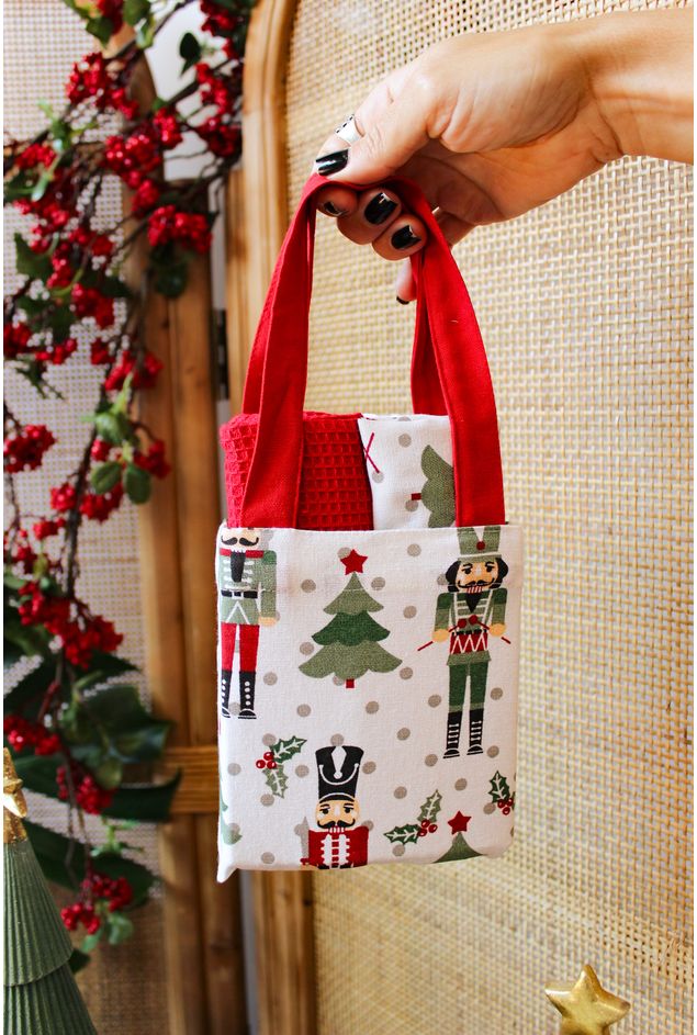 Cj. Panos de Copa com Bolsinha Soldadinho de Chumbo Cj. Panos de Copa com Bolsinha Soldadinho de Chumbo