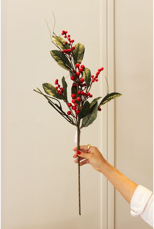 Galho Decorativo Cerejinha Vermelha