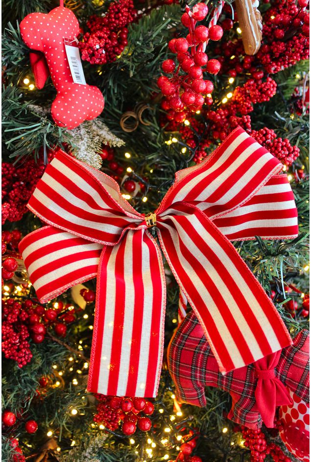 Laço Decorativo Listrado Natal Laço Decorativo Listrado - Natal Laço Decorativo Listrado Natal Laço Decorativo Listrado - Natal