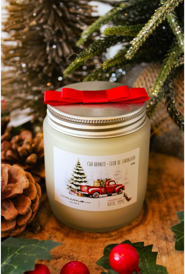 Vela de Natal Chá Branco + Flor de Laranjeira Mimo Galeria Vela de Natal Chá Branco + Flor de Laranjeira Mimo Galeria