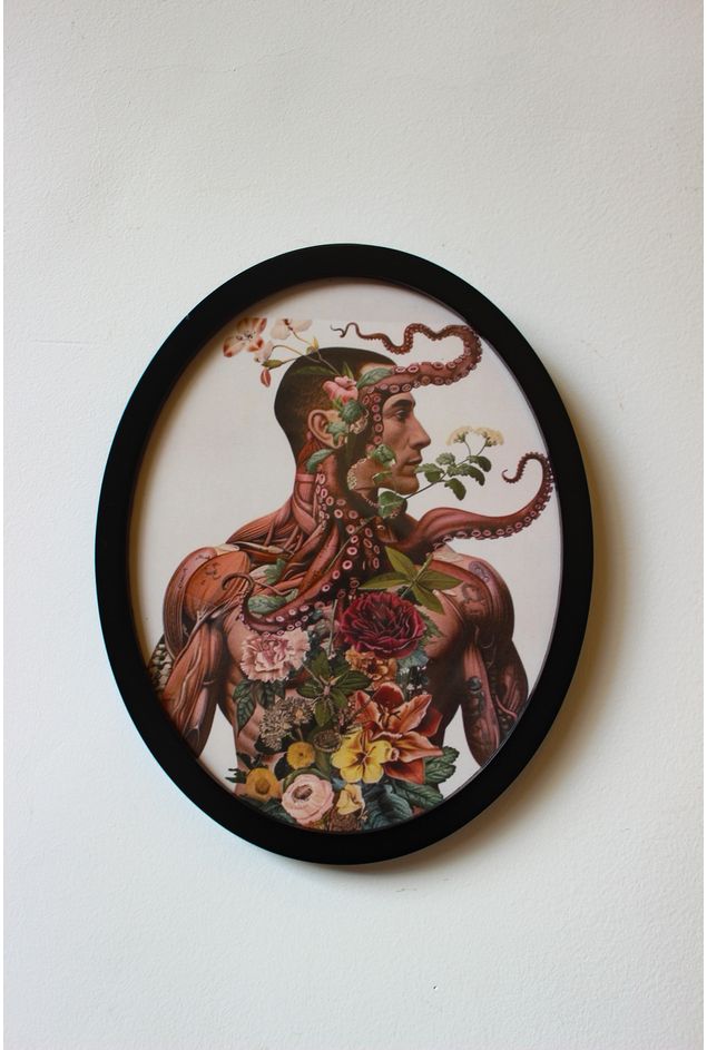 Quadro Oval Homem Polvo Greghi Design