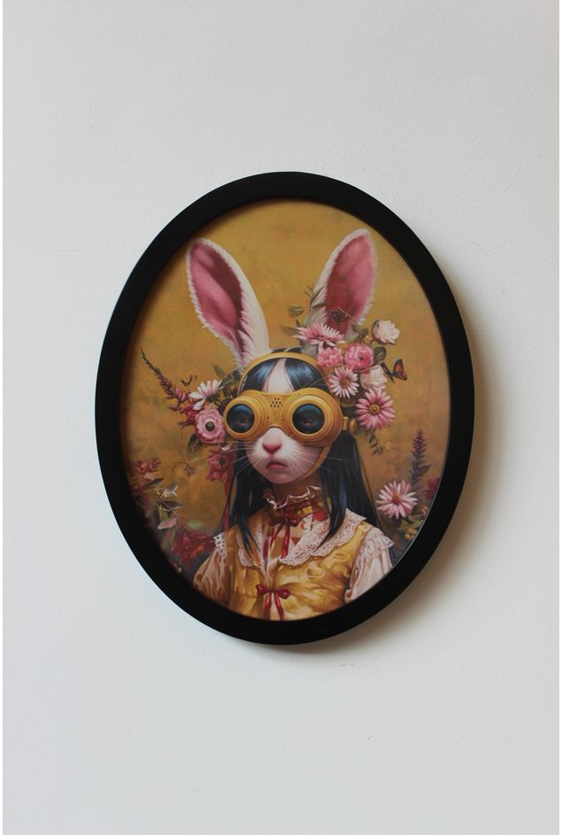 Quadro Oval Coelha Greghi Design Quadro Oval Coelha Greghi Design