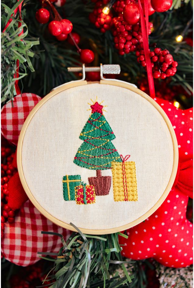 Bastidor Bordado Árvore de Natal Ø11 Mimo Galeria Bastidor Bordado Árvore de Natal Ø11 Mimo Galeria