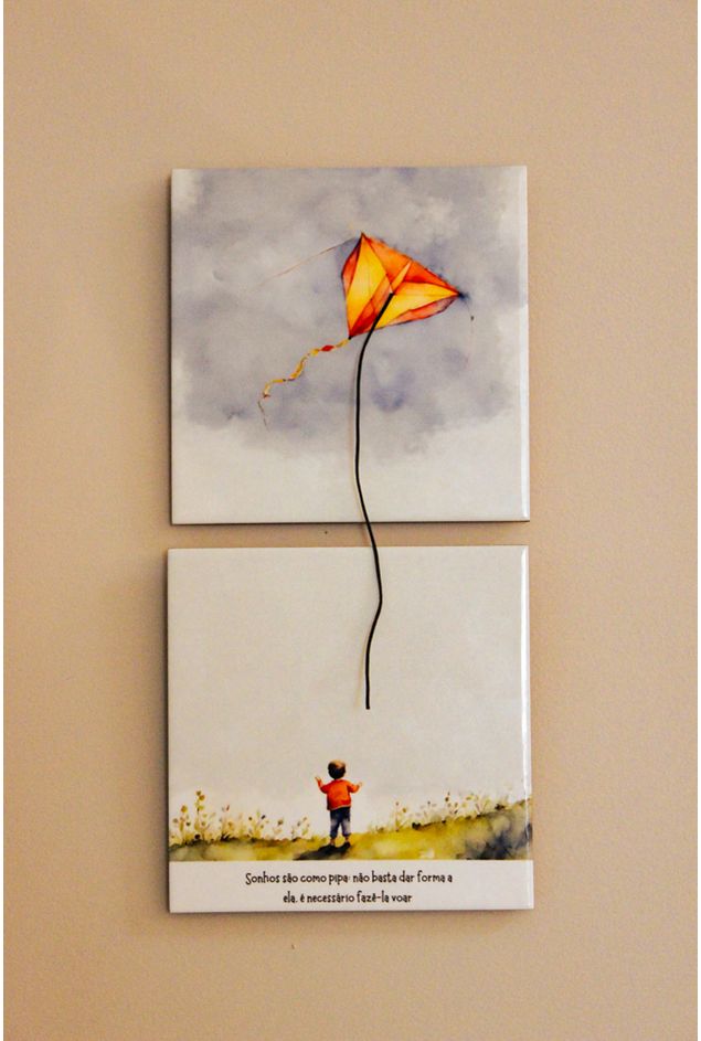 Painel de Azulejos Sonhos São Como Pipa Mimo Galeria Painel de Azulejos Sonhos São Como Pipa Mimo Galeria