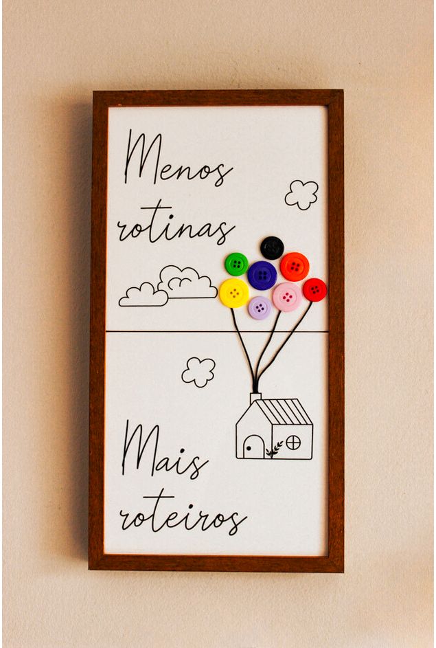 Painel de Azulejos Menos Rotina, Mais Roteiros Moldura Mimo Galeria Painel de Azulejos Menos Rotina, Mais Roteiros Moldura Mimo Galeria