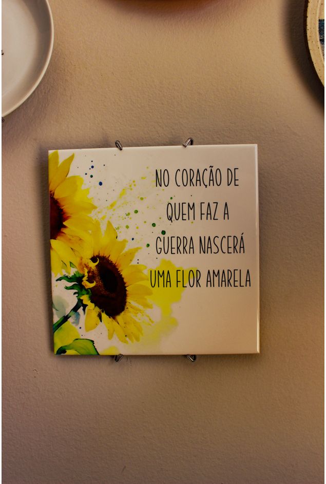Azulejo Decorativo Girassol Amarelo Casa Lova