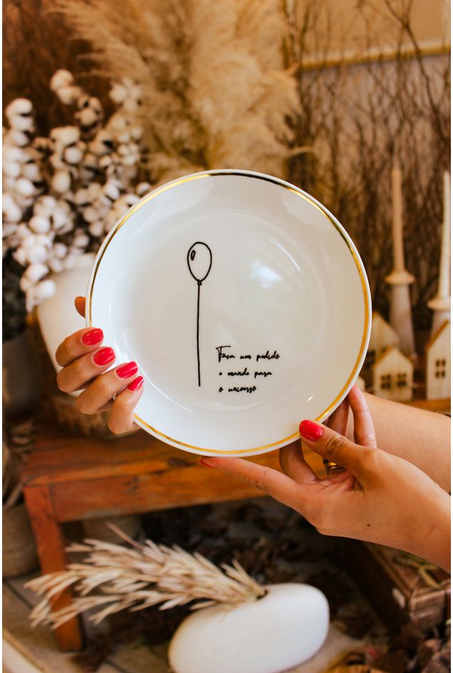 Prato Decorativo Pedido para o Universo Ø19cm Mimo Galeria Prato Decorativo Pedido para o Universo Ø19cm Mimo Galeria