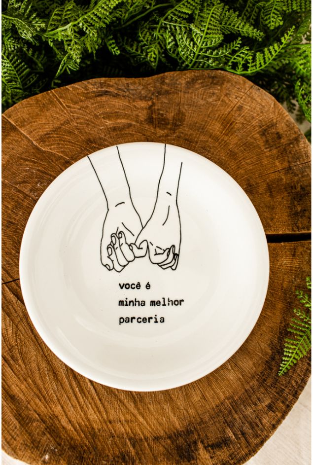 Prato Decorativo Melhor Parceria Ø19cm Casa Lova