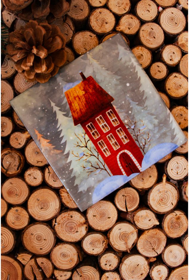 Mini Azulejo de Natal Torre Vermelha Mimo Galeria Mini Azulejo de Natal Torre Vermelha Mimo Galeria