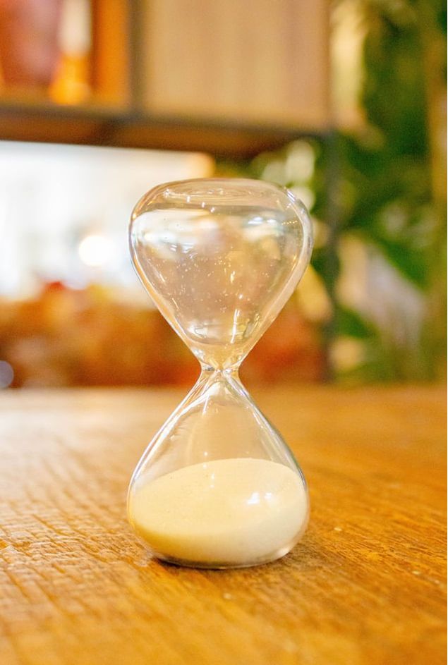 Mini Ampulheta em Vidro Off White 3 minutos Mini Ampulheta em Vidro Off White 3 minutos