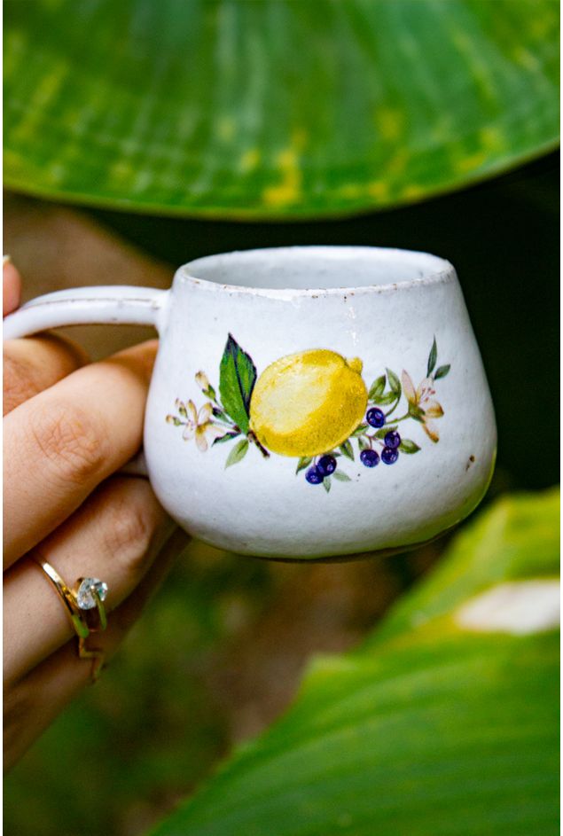 Xícara de Cerâmica Limão Siciliano Casa Lova Xícara de Cerâmica Limão Siciliano Casa Lova