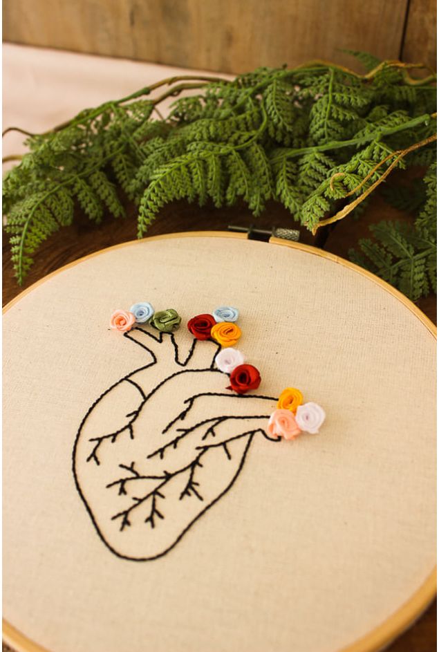 Bastidor Bordado Coração Anatômico Mimo Galeria Bastidor Bordado Coração Anatômico Mimo Galeria