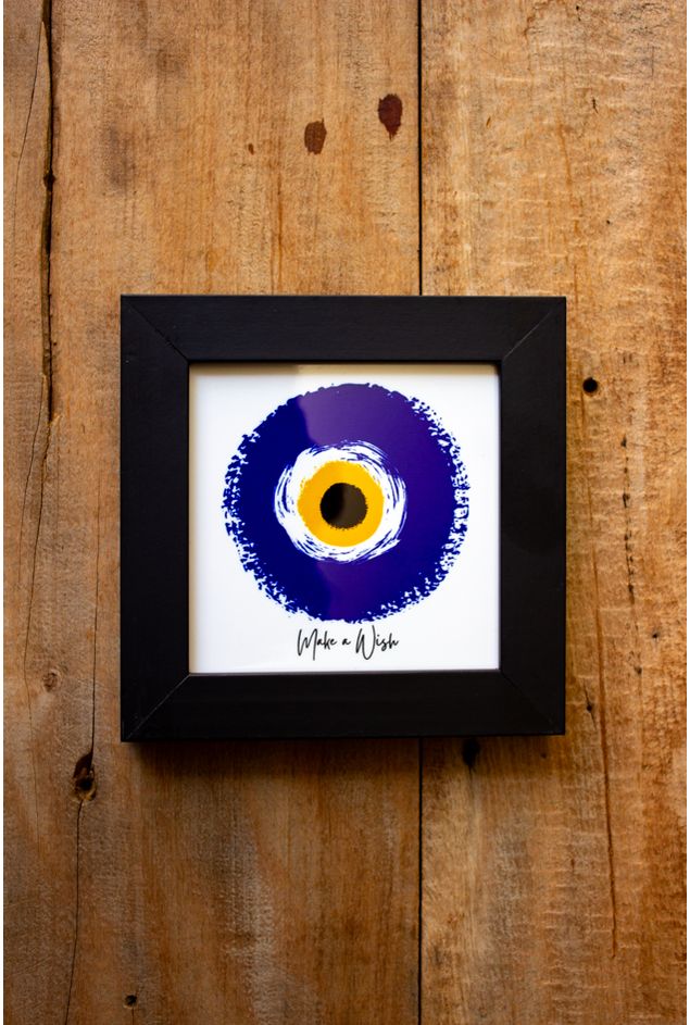 Mini Azulejo Decorativo c/ Moldura Preta Make a Wish Mimo Galeria Mini Azulejo Decorativo c/ Moldura Preta Make a Wish Mimo Galeria