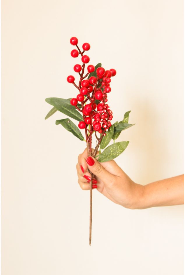 Mini Pick Decorativo Amora com Folha  Natal Mini Pick Decorativo Amora com Folha  Natal