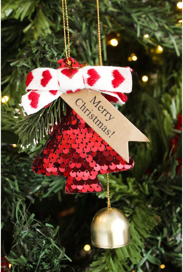 Pingente de Árvore De Lantejola Com Sininho Natal Pingente de Árvore De Lantejola Com Sininho Natal