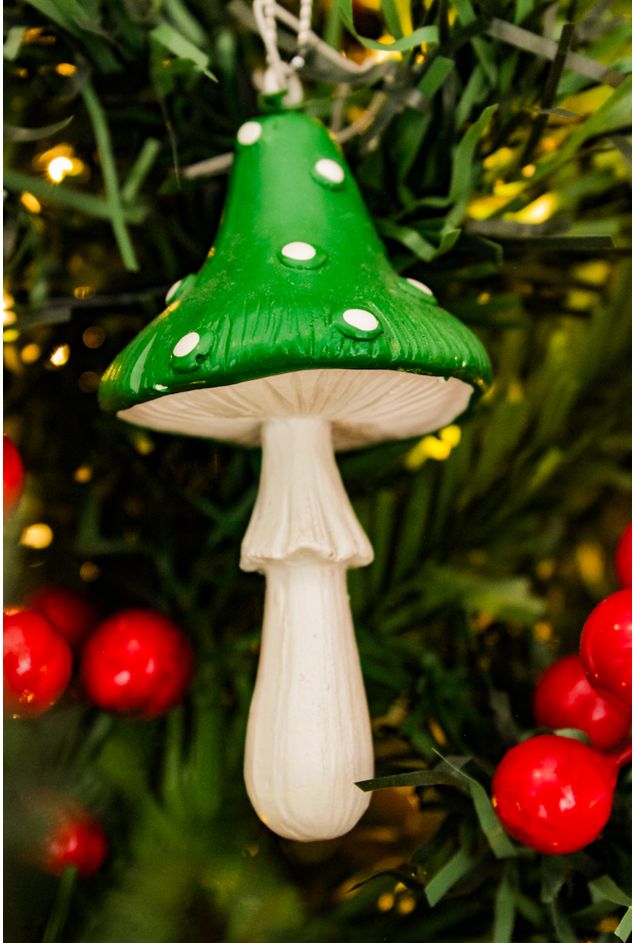 Pingente Cogumelo em Resina Verde Natal Pingente Cogumelo em Resina Verde Natal