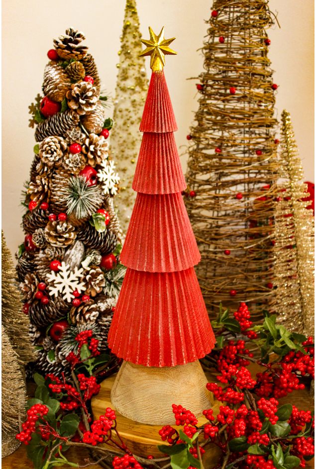 Árvore Resina Luxo Vermelha Natal Árvore Resina Luxo Vermelha Natal