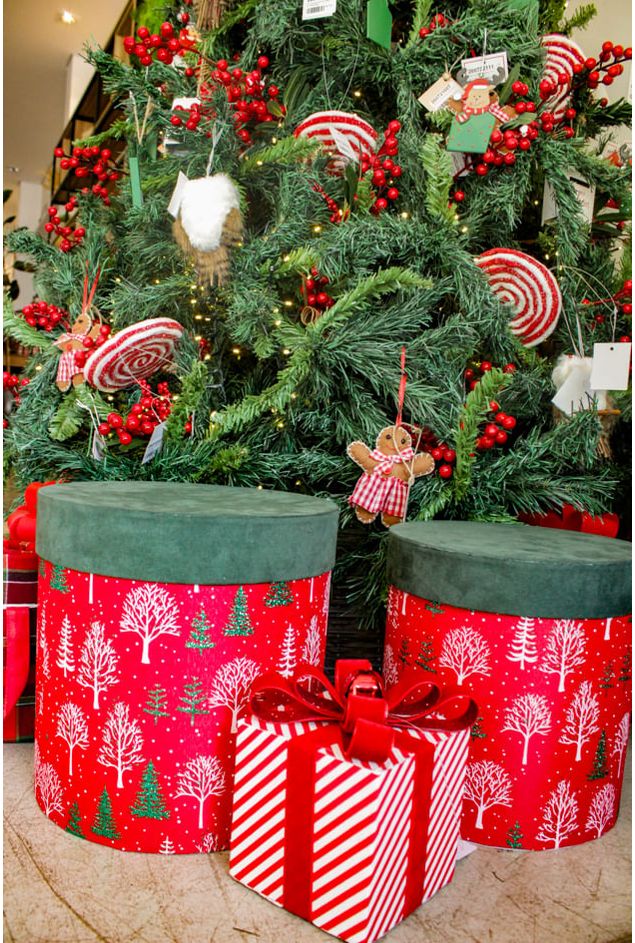 Caixa-de-Presente-Veludo-Vermelha-e-Verde-Natal