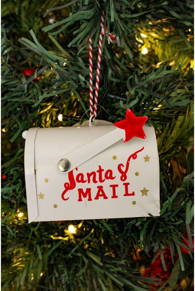 Enfeite Decorativo Caixa de Correio Branco Natal Enfeite Decorativo Caixa de Correio Branco Natal