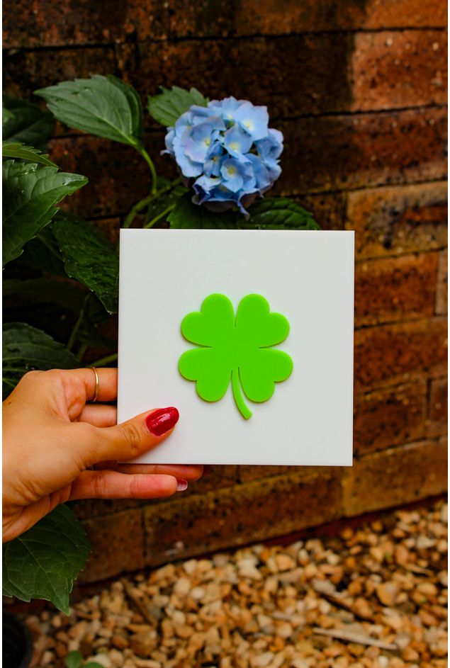 Placa-Acrilico-Trevo-Mimo-Galeria Placa-Acrilico-Trevo-Mimo-Galeria