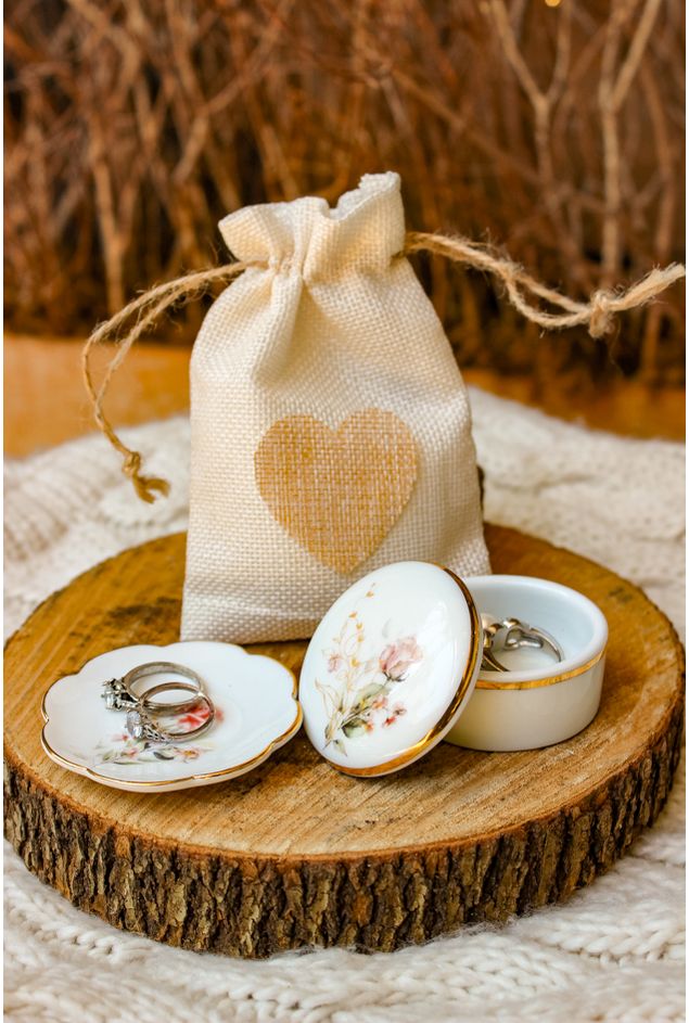 Dupla de Pratinho e Porta Joia Rosa Mimo Galeria