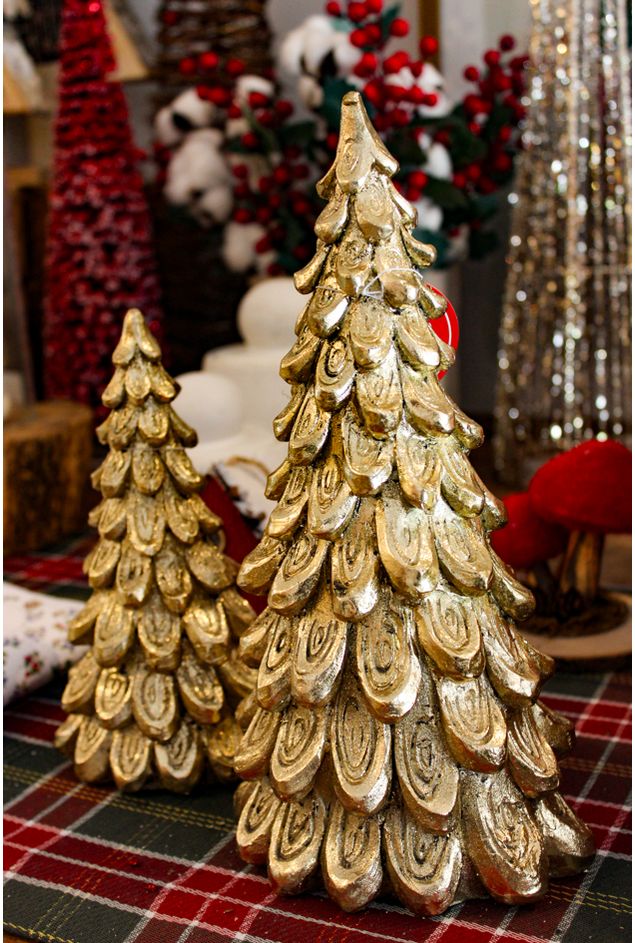 Kit Pinheirinho Resina Dourado Natal Kit Pinheirinho Resina Dourado Natal