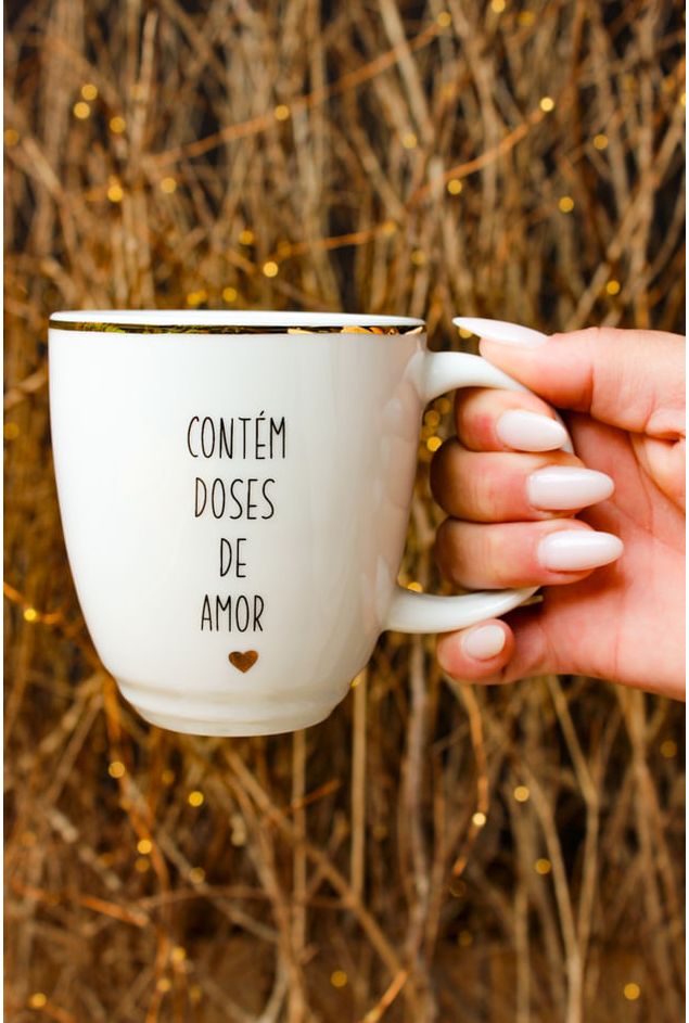Caneca de Porcelana Contém Doses de Amor Mimo Galeria